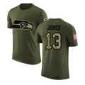 Men's ＃13 Josh Jones Seattle Seahawks Olive Legend Salute to Service T-Shirt