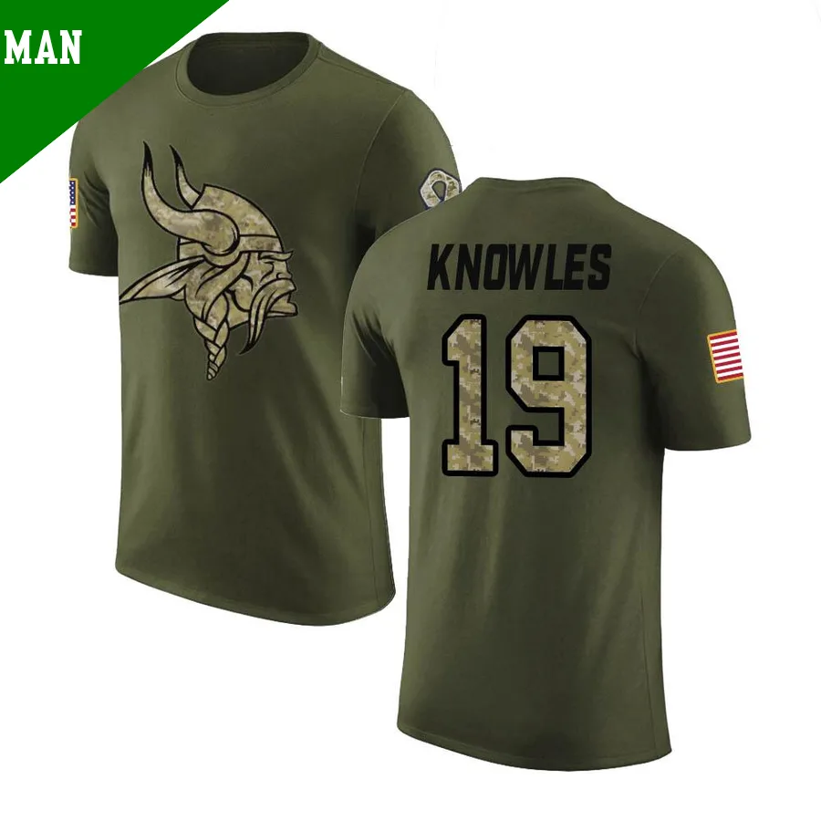 Men's ＃19 Malik Knowles Minnesota Vikings Olive Legend Salute to Service T-Shirt