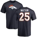 Men's ＃25 Blake Watson Denver Broncos Navy Name & Number Logo T-Shirt