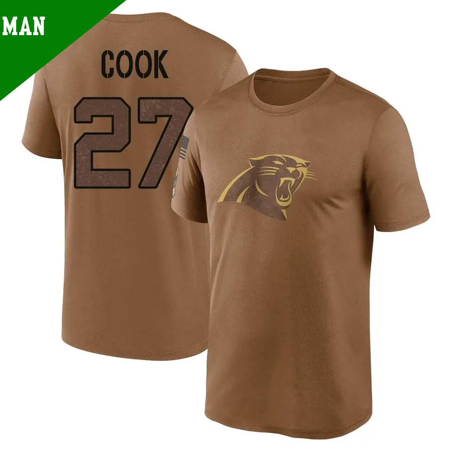 Men's ＃27 Alex Cook Carolina Panthers Brown Legend 2023 Salute To Service Performance T-Shirt