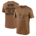 Men's ＃33 Dion Lewis New York Giants Brown Legend 2023 Salute To Service Performance T-Shirt
