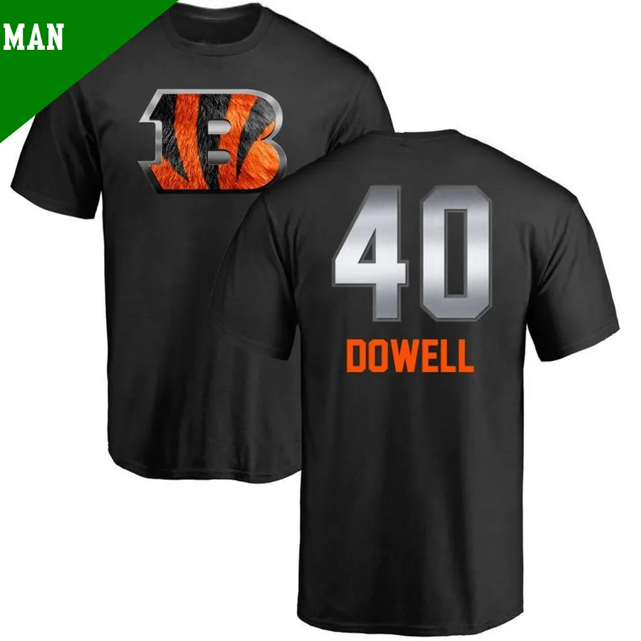 Men's ＃40 Michael Dowell Cincinnati Bengals Black Midnight Mascot T-Shirt