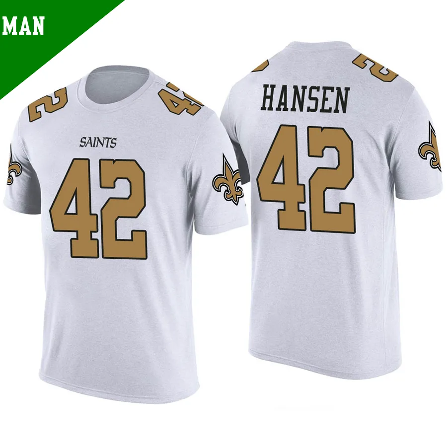 Men's ＃42 Chase Hansen New Orleans Saints White Legend Color Rush T-Shirt