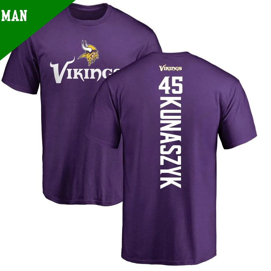 Men's ＃45 Jordan Kunaszyk Minnesota Vikings Purple Backer T-Shirt