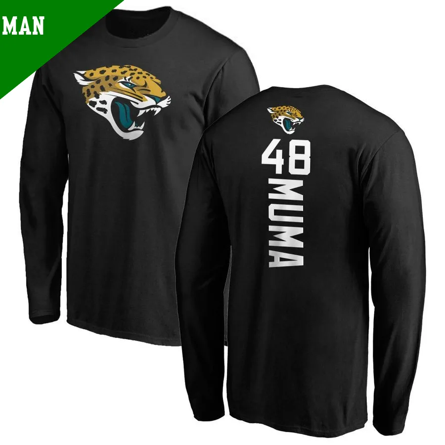 Men's ＃48 Chad Muma Jacksonville Jaguars Black Backer Long Sleeve T-Shirt