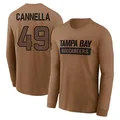 Men's ＃49 Sal Cannella Tampa Bay Buccaneers Brown 2023 Salute To Service Long Sleeve T-Shirt