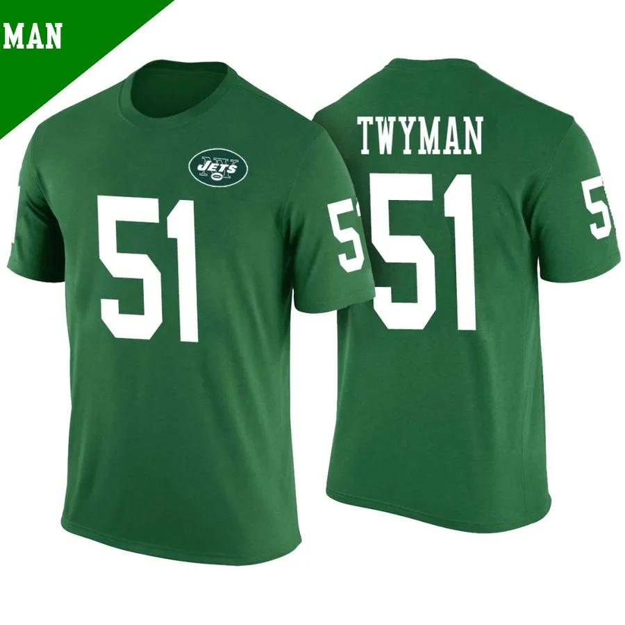 Men's ＃51 Jaylen Twyman New York Jets Green Legend Color Rush T-Shirt