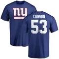 Men's ＃53 Harry Carson New York Giants Royal Name & Number Logo T-Shirt
