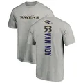 Men's ＃53 Kyle Van Noy Baltimore Ravens Backer T-Shirt Ash