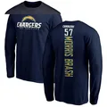 Men's ＃57 Tre'Mon Morris-Brash Los Angeles Chargers Navy Backer Long Sleeve T-Shirt