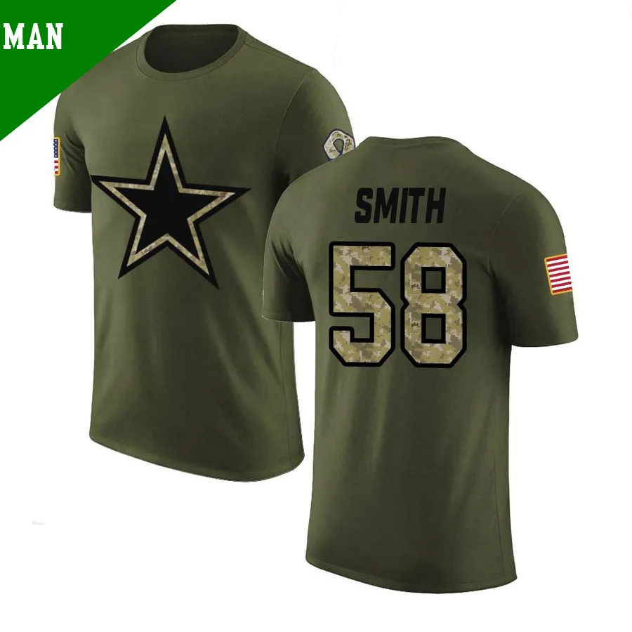 Men's ＃58 Mazi Smith Dallas Cowboys Olive Legend Salute to Service T-Shirt