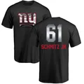 Men's ＃61 John Michael Schmitz Jr. New York Giants Black Midnight Mascot T-Shirt