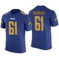 Men's ＃61 Karsen Barnhart Los Angeles Chargers Blue Legend Color Rush T-Shirt