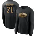 Men's ＃71 Trent Williams San Francisco 49ers Black 2020 Salute To Service Sideline Performance Long Sleeve T-Shirt