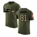 Men's ＃81 Tyjon Lindsey Seattle Seahawks Olive Legend Salute to Service T-Shirt
