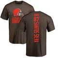 Men's ＃87 Marcus Santos-Silva Cleveland Browns Brown Backer T-Shirt