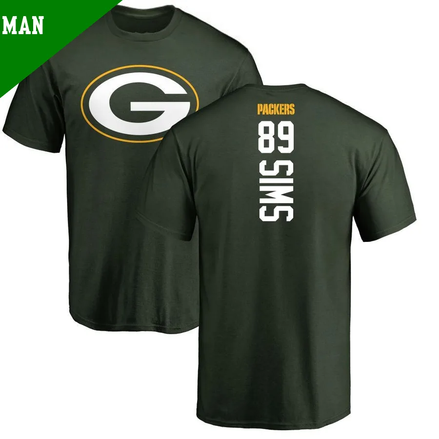 Men's ＃89 Ben Sims Green Bay Packers Green Backer T-Shirt