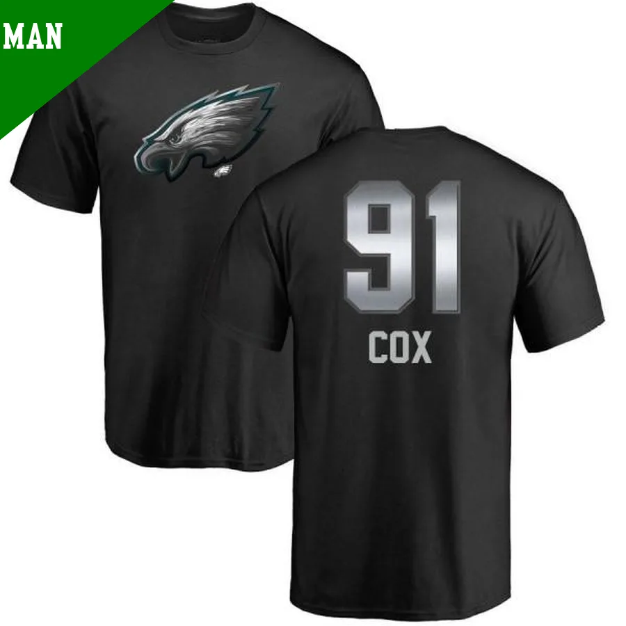 Men's ＃91 Fletcher Cox Philadelphia Eagles Black Midnight Mascot T-Shirt