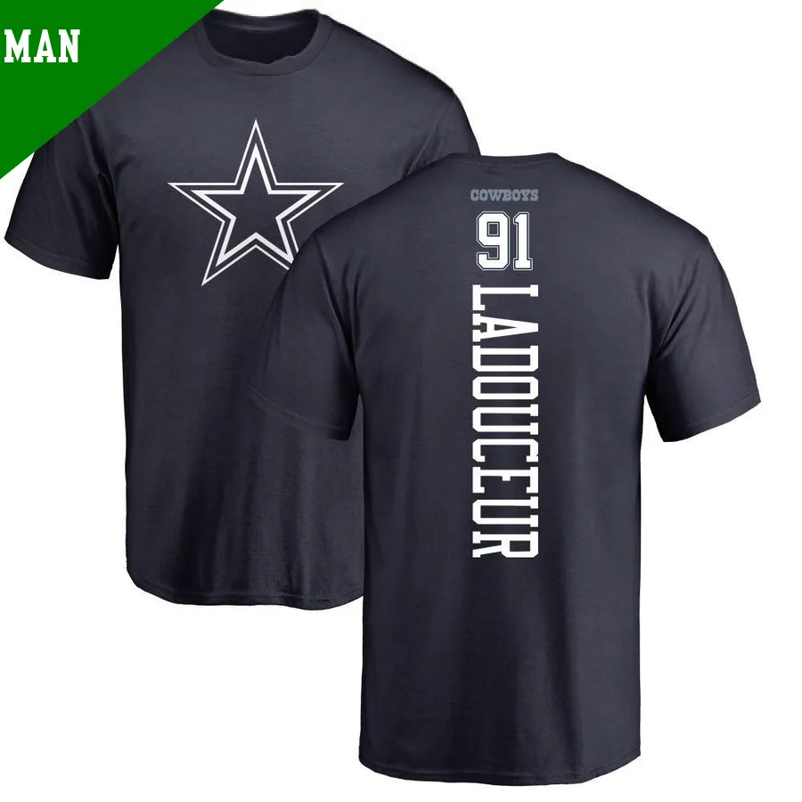 Men's ＃91 L.P. Ladouceur Dallas Cowboys Navy Backer T-Shirt