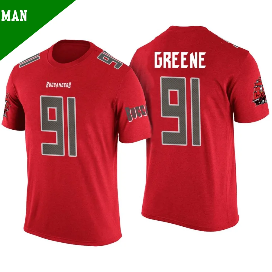 Men's ＃91 Mike Greene Tampa Bay Buccaneers Red Legend Color Rush T-Shirt