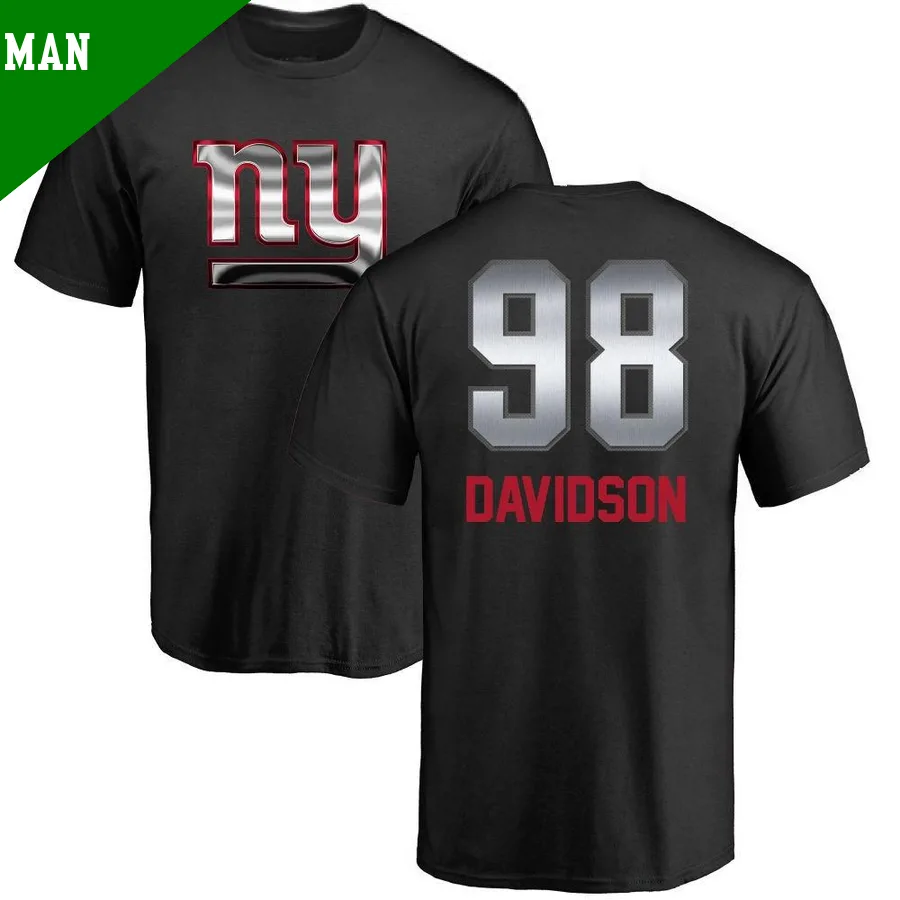 Men's ＃98 D.J. Davidson New York Giants Black Midnight Mascot T-Shirt