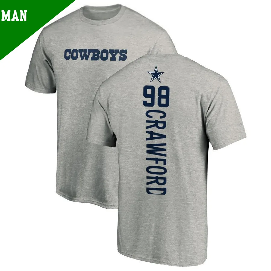 Men's ＃98 Tyrone Crawford Dallas Cowboys Backer T-Shirt Ash