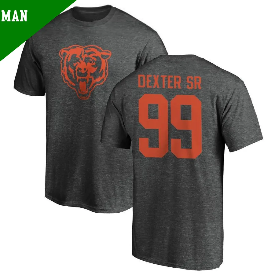 Men's ＃99 Gervon Dexter Sr. Chicago Bears One Color T-Shirt Ash
