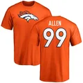 Men's ＃99 Zach Allen Denver Broncos Orange Name & Number Logo T-Shirt