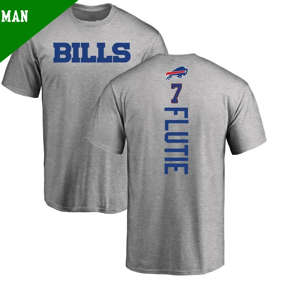 Men's Doug Flutie Buffalo Bills ＃7 Backer T-Shirt Ash