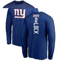 Men's Drew Lock New York Giants Royal ＃2 Backer Long Sleeve T-Shirt