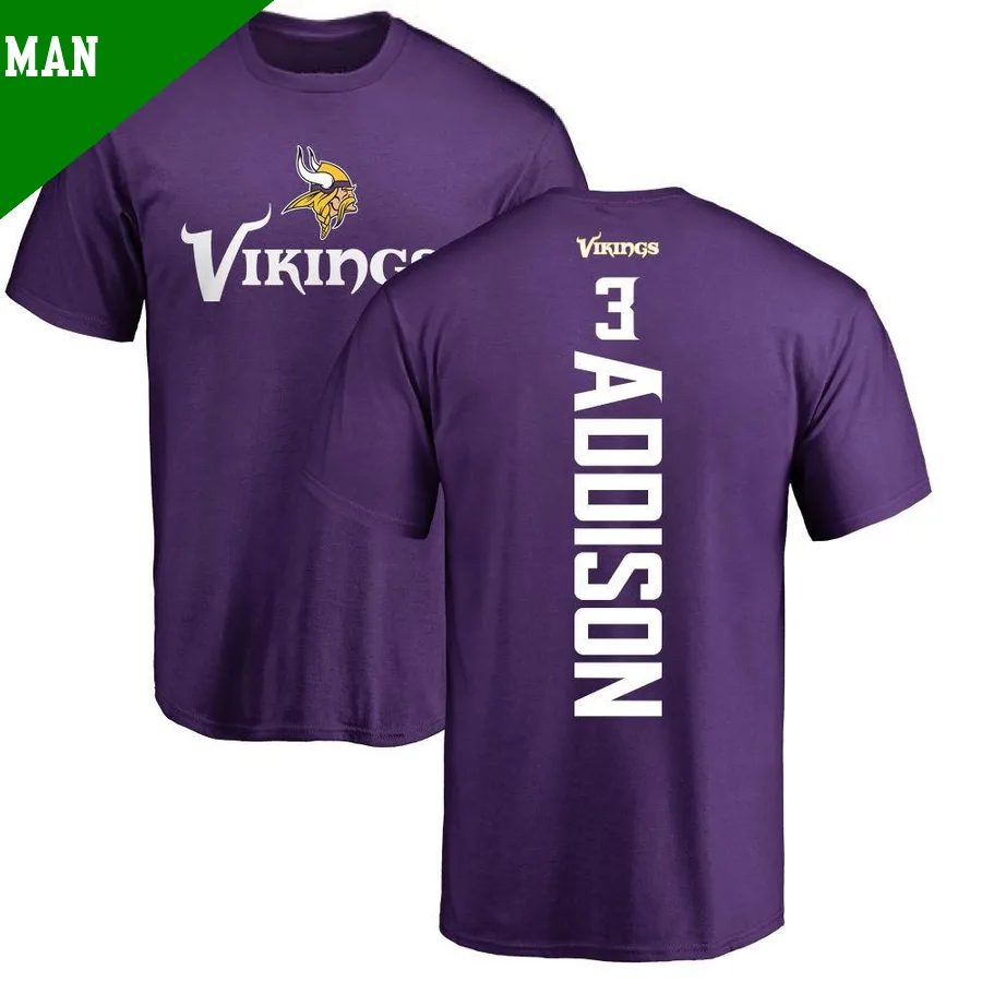 Men's Jordan Addison Minnesota Vikings Purple ＃3 Backer T-Shirt