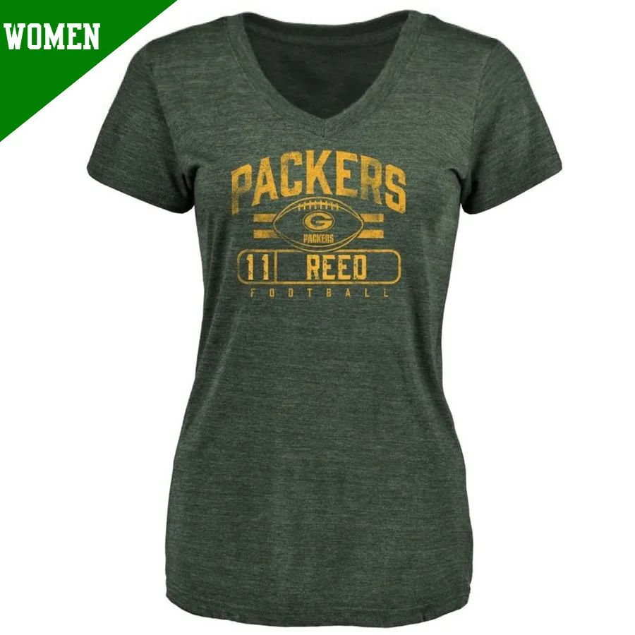 Women's ＃11 Jayden Reed Green Bay Packers Green Flanker T-Shirt