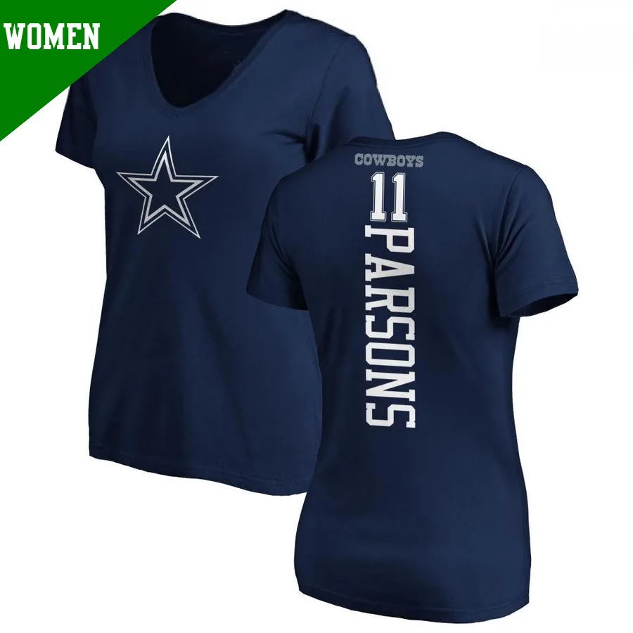 Women's ＃11 Micah Parsons Dallas Cowboys Navy Backer T-Shirt