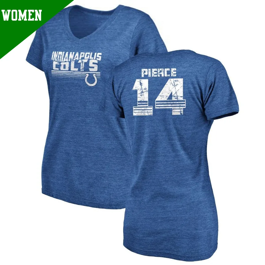 Women's ＃14 Alec Pierce Indianapolis Colts Royal Retro V-Neck T-Shirt