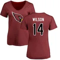 Women's ＃14 Michael Wilson Arizona Cardinals Name & Number Logo Slim Fit T-Shirt Maroon