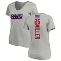 Women's ＃25 Dante Miller New York Giants Backer V-Neck T-Shirt Ash