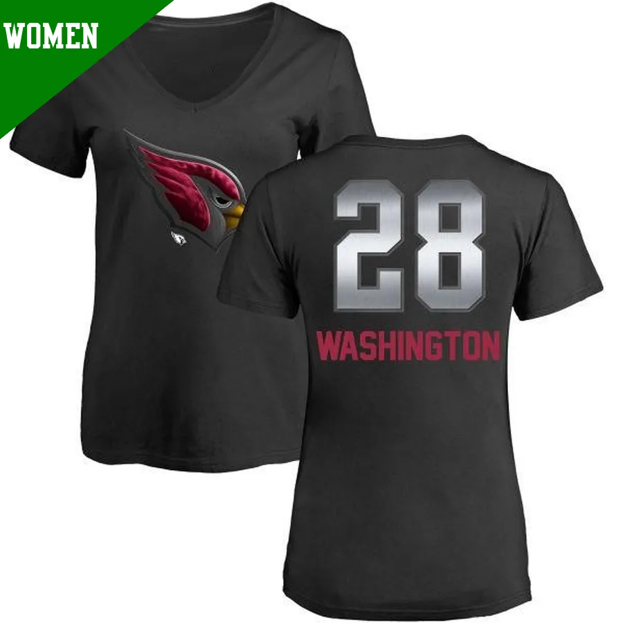 Women's ＃28 Charles Washington Arizona Cardinals Black Midnight Mascot T-Shirt