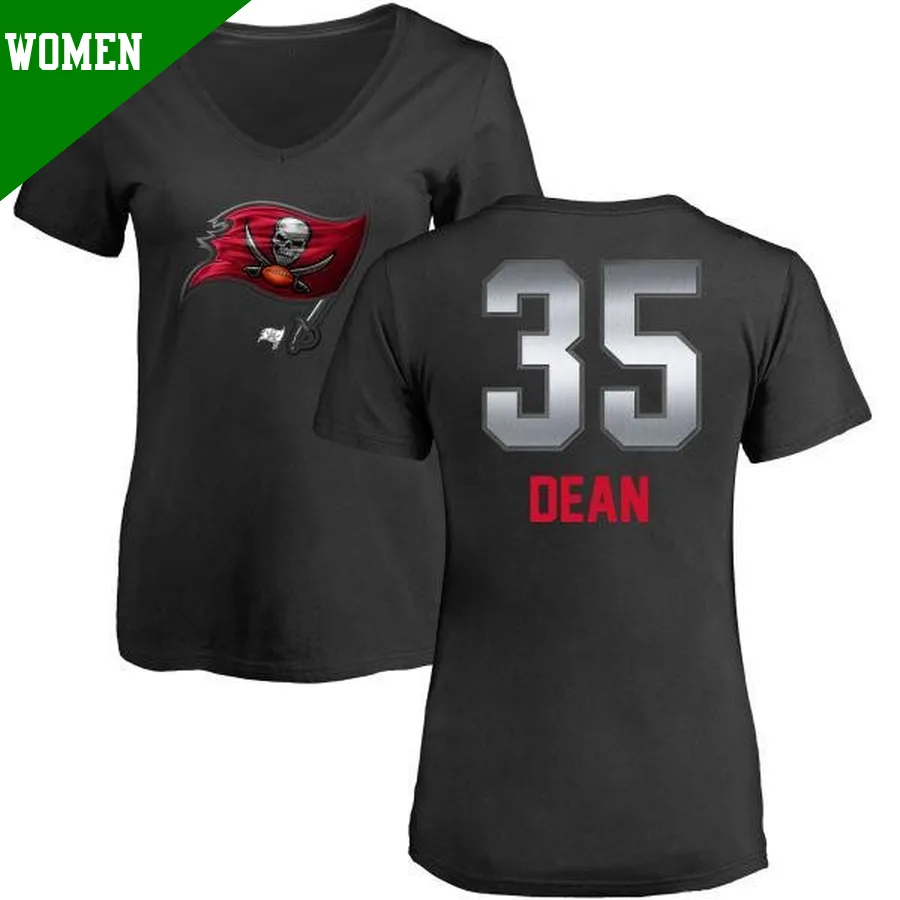 Women's ＃35 Jamel Dean Tampa Bay Buccaneers Black Midnight Mascot T-Shirt