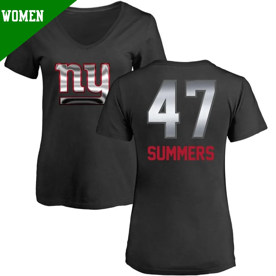 Women's ＃47 Ty Summers New York Giants Black Midnight Mascot T-Shirt