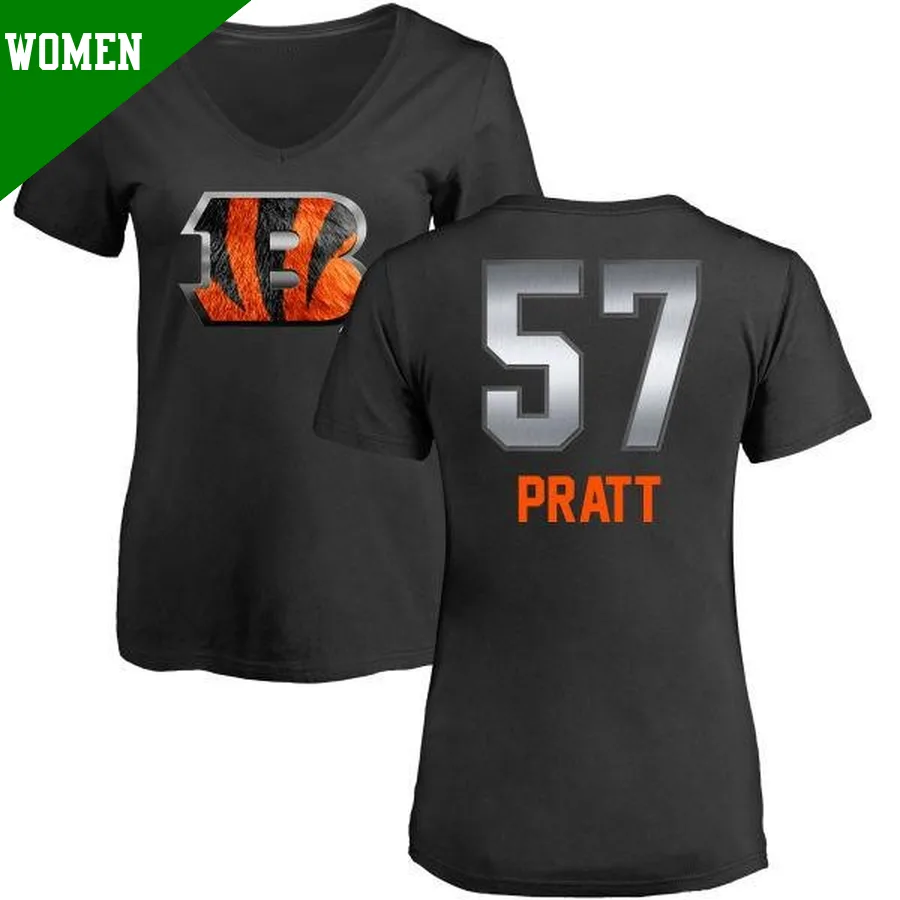Women's ＃57 Germaine Pratt Cincinnati Bengals Black Midnight Mascot T-Shirt