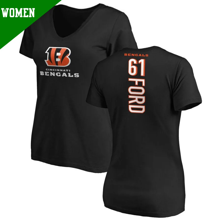 Women's ＃61 Cody Ford Cincinnati Bengals Black Backer Slim Fit T-Shirt