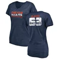 Women's ＃63 Chris Glaser Chicago Bears Navy Retro V-Neck T-Shirt