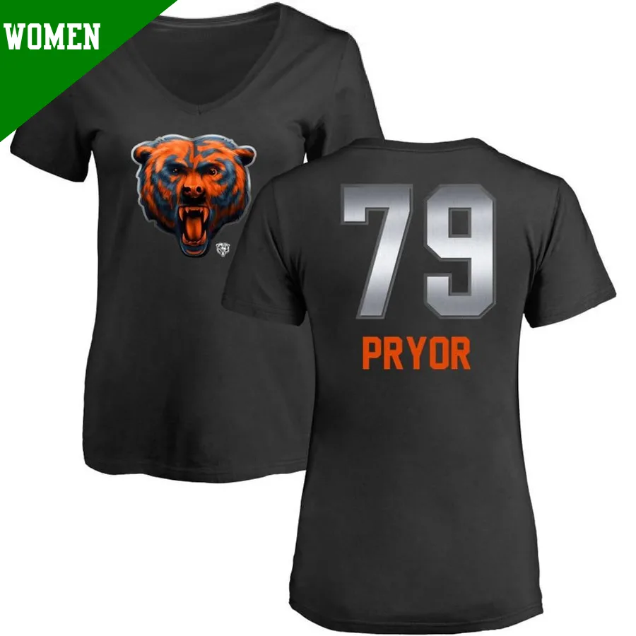 Women's ＃79 Matt Pryor Chicago Bears Black Midnight Mascot T-Shirt