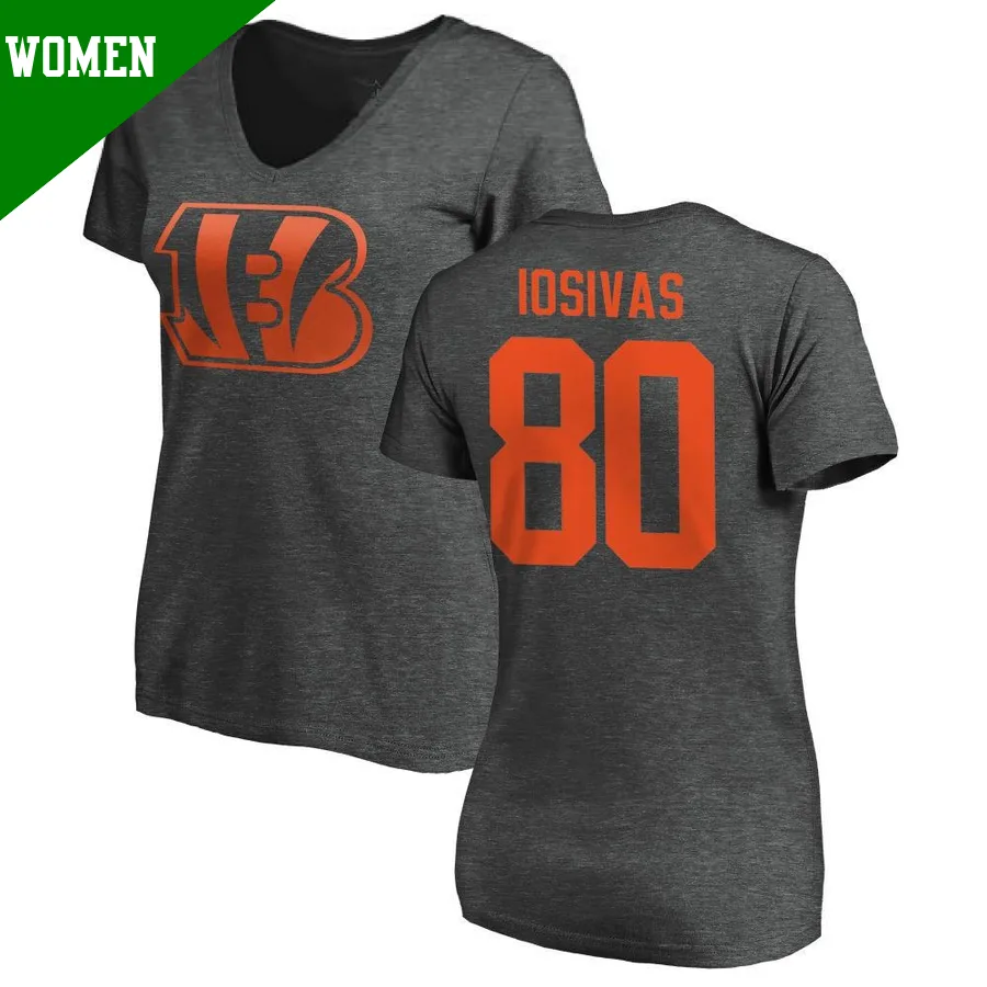 Women's ＃80 Andrei Iosivas Cincinnati Bengals One Color T-Shirt Ash