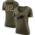 Women's ＃82 Duke Williams Buffalo Bills Olive Legend Salute to Service Scoop Neck T-Shirt