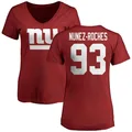 Women's ＃93 Rakeem Nunez-Roches New York Giants Red Name & Number Logo Slim Fit T-Shirt