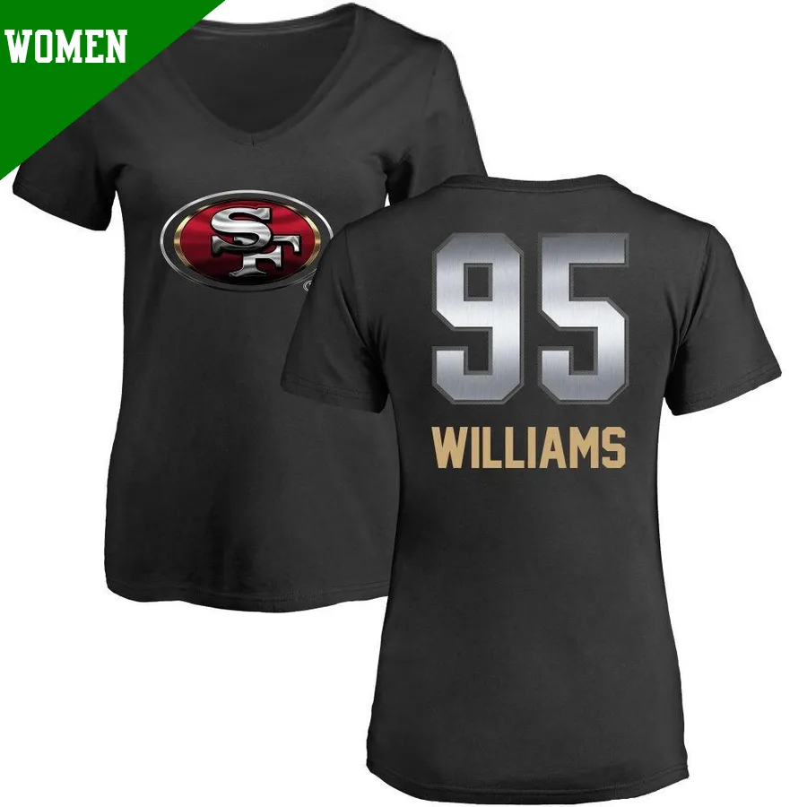 Women's ＃95 Nick Williams San Francisco 49ers Black Midnight Mascot T-Shirt