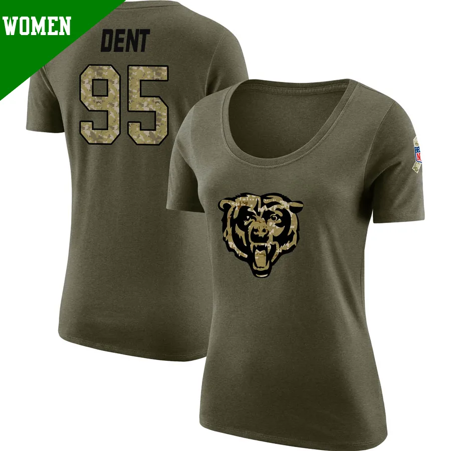 Women's ＃95 Richard Dent Chicago Bears Olive Legend Salute to Service Scoop Neck T-Shirt