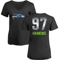 Women's ＃97 Johnathan Hankins Seattle Seahawks Black Midnight Mascot T-Shirt