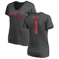 Women's Ja'Lynn Polk New England Patriots ＃1 One Color T-Shirt Ash